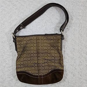 Coach brown and tan purse crossbody bag with adjustable strap